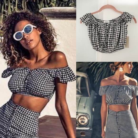 Flynn Skye Tops - FLYNN SKYE Gingham Tori Top Check Me Out XS NWT